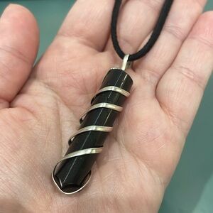 Black Tourmaline Crystal Necklace